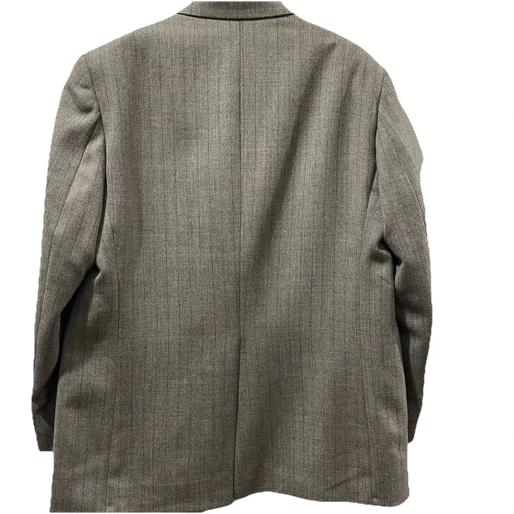 Lauren Ralph Lauren Mens Sport Coat Wool 42R Brown Herringbone Windowpane Preppy